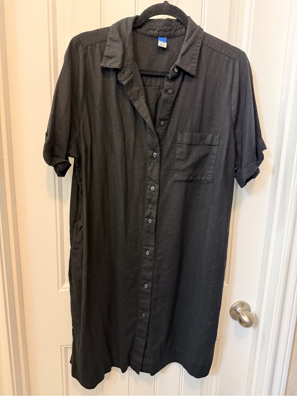 Old Navy Black Mini Shirt Dress
